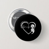 Du Grüner Herz Semikolon Bewusstsein für psychisch Button (Vorne & Hinten)