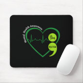 Du Grüner Herz Semikolon Bewusstsein für psychisch Mousepad (Mit Mouse)