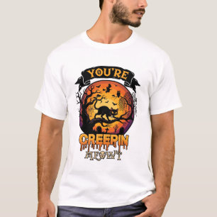 Du Gruselst Mich Halloween Schwarze Katze Vollmond T-Shirt