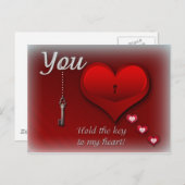 Du hältst den Schlüssel zu meinem Herzen Postkarte (Vorne/Hinten)
