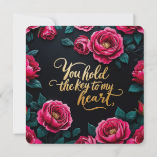 Du hältst den Schlüssel zu meinen Herz-Valentin-Ka Feiertagskarte
