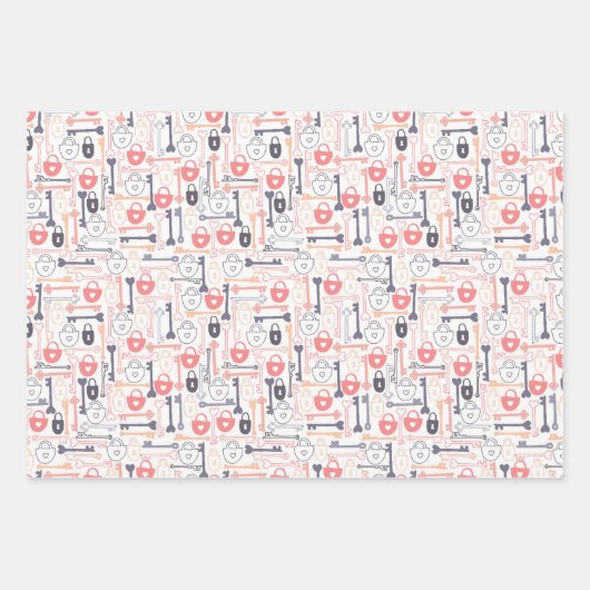 Du hältst den Schlüssel zu meinen Herz-Wrapper-Blä Geschenkpapier Set (Vorderseite 2)