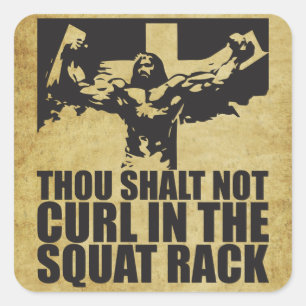 Du hältst dich nicht im Squat-Rack ein Quadratischer Aufkleber