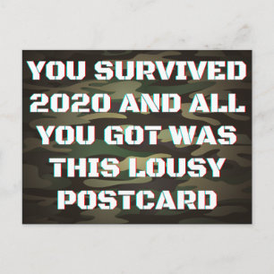 Du hast 2020 lustig Neujahr überlebt Postkarte