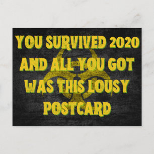 Du hast 2020 lustig Neujahr überlebt Postkarte