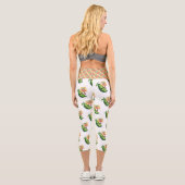 "DU HAST DAS GOT!" Motivierend Pea Illustration Capri Leggings (Rückseite)