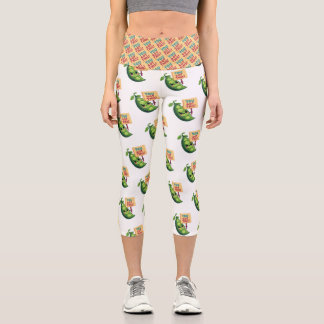 "DU HAST DAS GOT!" Motivierend Pea Illustration Capri Leggings