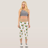 "DU HAST DAS GOT!" Motivierend Pea Illustration Capri Leggings (Vorderseite)