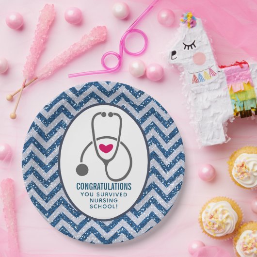 Du hast das Stethoskop der Krankenschule überlebt Pappteller (Party)