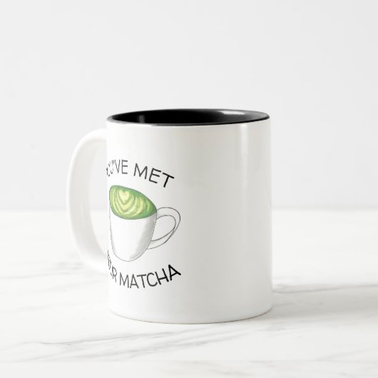 Du hast deine Match Matcha Green Tea Latte Liebe g Zweifarbige Tasse (Vorderseite Links)