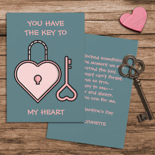 Du hast den Schlüssel zu meinem Herzen, Valentine Feiertagskarte