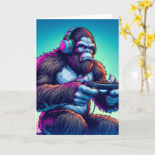 Du hast dich erhöht! Bigfoot Gaming Geburtstag Karte (Gelbe Blume)