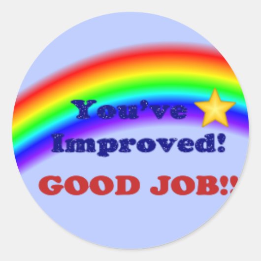 Du hast dich verbessert! Regenbogenaufkleber, klei Runder Aufkleber (Vorderseite)