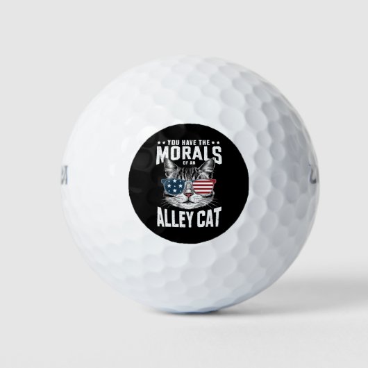 Du hast die Moral eines Witzes mit der Alley Cat Golfball (Vorderseite)