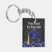 Du hast die Rose nach oben Schlüsselanhänger (Vorderseite links)