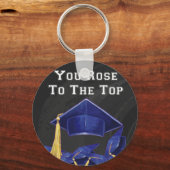 Du hast die Rose nach oben Schlüsselanhänger (Vorderseite)