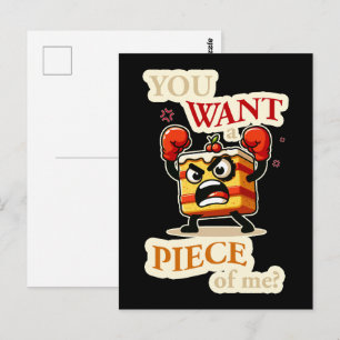 Du hast ein Stück von mir gewollt. Angry cake komi Postkarte