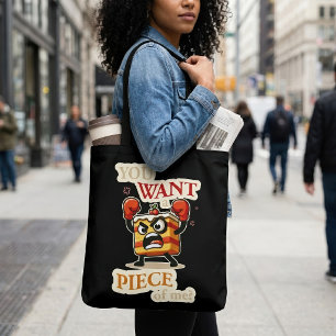 Du hast ein Stück von mir gewollt. Angry cake komi Tasche