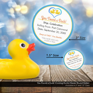 Du hast eine Ente gefunden! Kreuzküken Runder Aufkleber