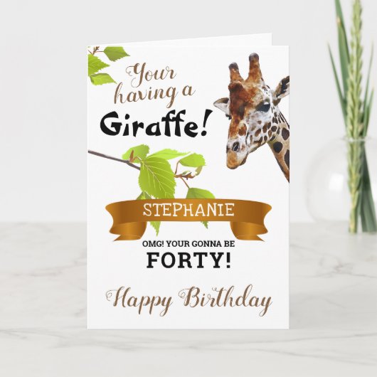 Du hast eine Giraffe! Personalisierter Geburtstag Karte (Vorderseite)