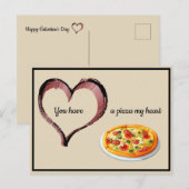 Du hast eine Pizza, mein Herz Valentine Postkarte (Vorne/Hinten)