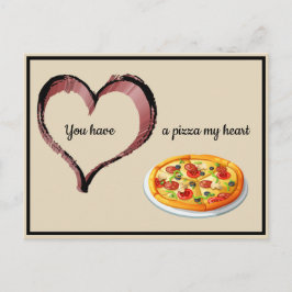 Du hast eine Pizza, mein Herz Valentine Postkarte