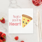 Du hast eine Pizza meines Herzens Kawaii Pizza Pun Serviette (Beispiel)
