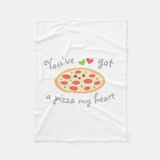 Du hast eine Pizza My Heart Niedlich Funny Liebe P Fleecedecke (Vorderseite)