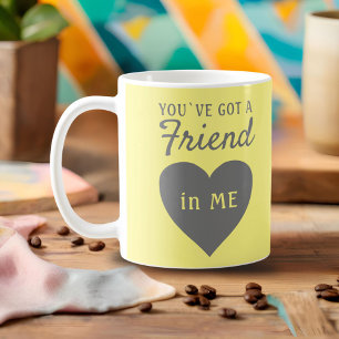 Du hast einen Freund Gelbes graues Herz Freundscha Kaffeetasse
