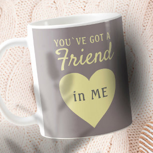 Du hast einen Freund Gelbes graues Herz Freundscha Kaffeetasse