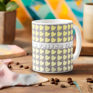 Du hast einen Freund Gelbes graues Herz Valentinst Kaffeetasse