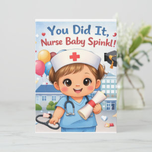 Du hast es geschafft Krankenpfleger Baby Sprinkle Einladung