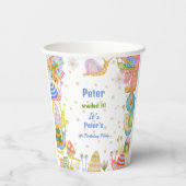 Du hast es geschnappt! Aquarellnuss Geburtstag Pappbecher (Rückseite)