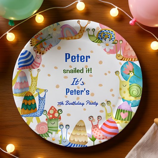 Du hast es geschnappt! Aquarellnuss Geburtstag Pappteller