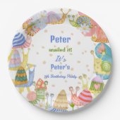 Du hast es geschnappt! Aquarellnuss Geburtstag Pappteller (Vorderseite)