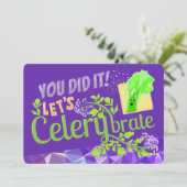 Du hast es getan! Celerybrate - Punny Garden Postc Dankeskarte (Stehend Vorderseite)