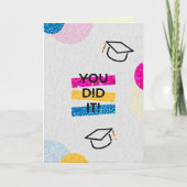 DU HAST ES GETAN! Glitzer-Abschluss-Karte Karte (Vorderseite)