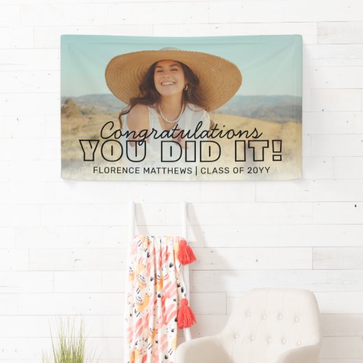 Du hast es getan! Herzlichen Glückwunsch Abschluss Banner (Insitu)