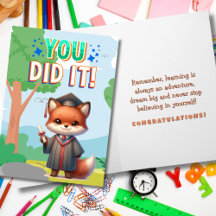 Du hast es getan! Niedlich Fox Abschluss Joy