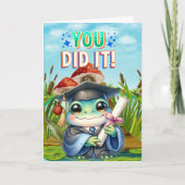 Du hast es getan! Niedlich Frog Abschluss Joy Karte (Vorderseite)