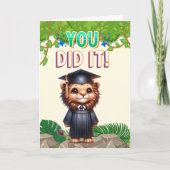 Du hast es getan! Niedlich Lion Abschluss Joy Karte (Vorderseite)