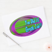 Du hast es getan! Tolle Arbeit! Ovalkleber Ovaler Aufkleber (Umschlag)