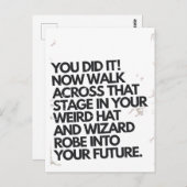 Du hast es komisch, Hut und Robe Funny Abschluss g Postkarte (Vorne/Hinten)