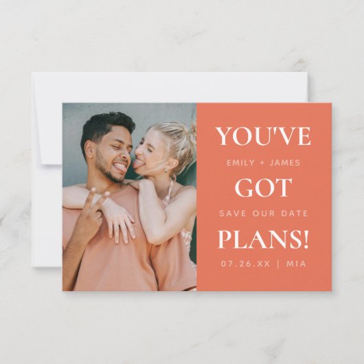 Du hast Funny Wedding Got Save The Date (Vorderseite)