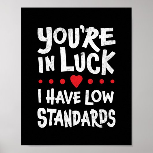 Du hast Glück, dass ich ein Low-Standards-Poster h Poster (Vorne)