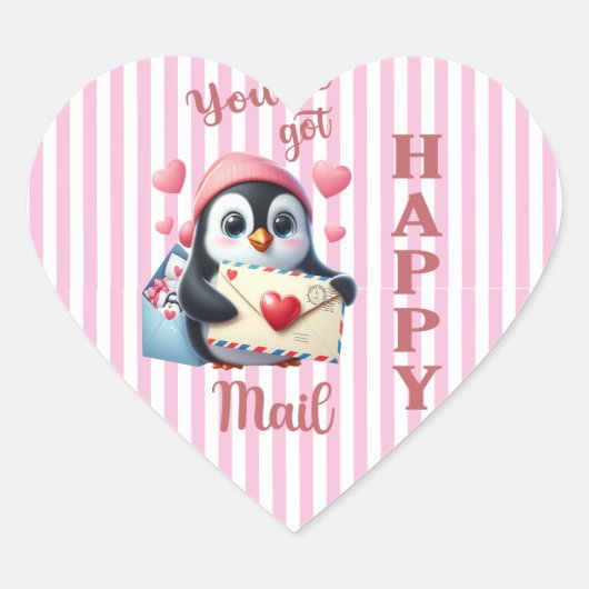 Du hast Happy Mail Heart Sticker Got (Vorderseite)