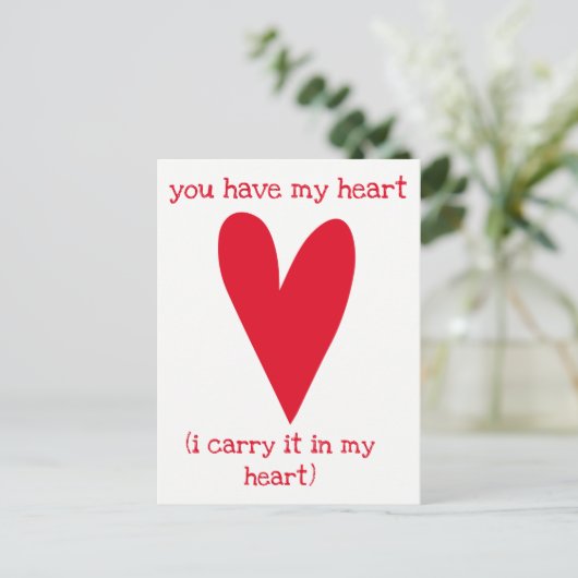 Du hast mein Herz | Gedicht von E.E. Cummings Postkarte (Stehend Vorderseite)