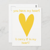 Du hast mein Herz | Gedicht von E.E. Kummings Postkarte (Vorne/Hinten)