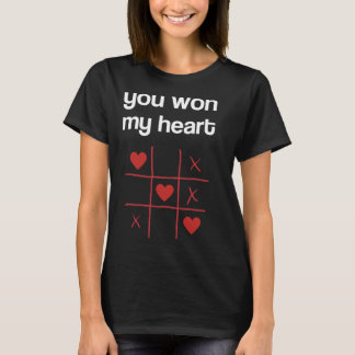 Du hast mein Herz gewonnen Süßes Tic Tac Toe Spiel T-Shirt