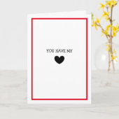 Du hast mein Herz, jetzt und für immer romantisch Karte (Gelbe Blume)